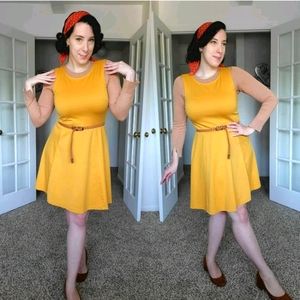 Mustard Yellow Skater Dress